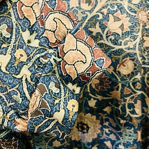 Women's Floral Long Sleeve Tee Super Soft Teal Brown Whimsy Cottage Plus Sz 4X - Picture 4 of 8